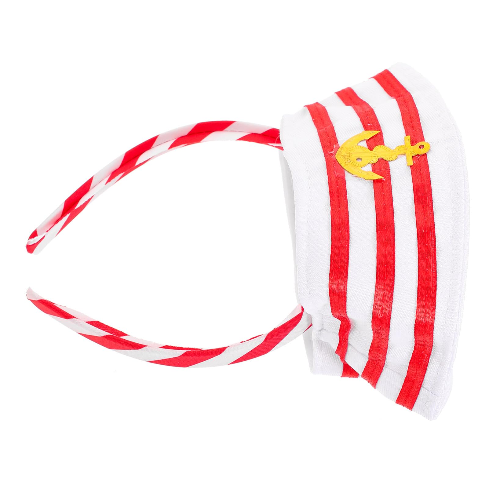 Beavorty Sailor Hat Headband Captain Hat Headband Women Mini Yacht Hat Cloth Cruise Hairband Nautical Costume Accessory for Men Dressing up Party Cosplay Role Play Red
