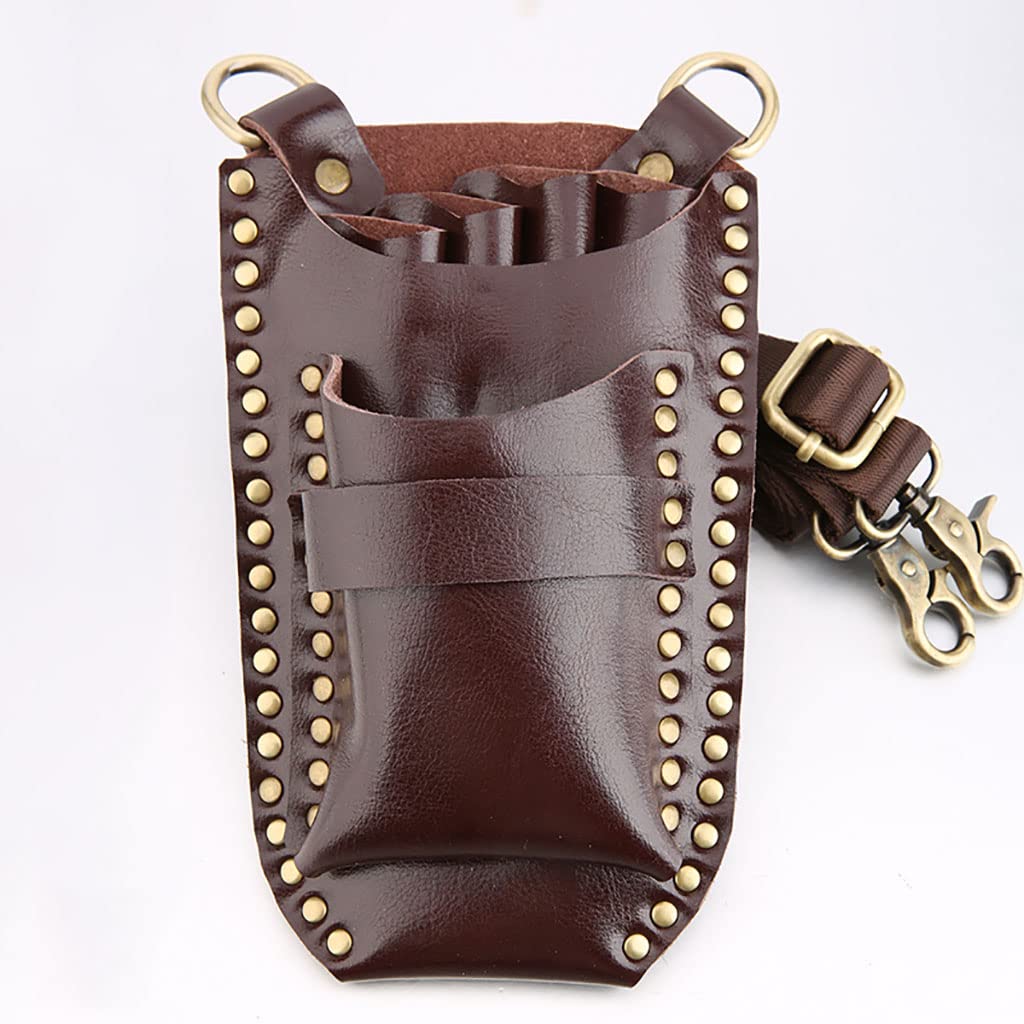 vrfvsdasAAS Hairdressing Tools Waist Bag, Barber Hairdressing Scissors Bag Comb Shear Holster Waist Shoulder Belt(A)