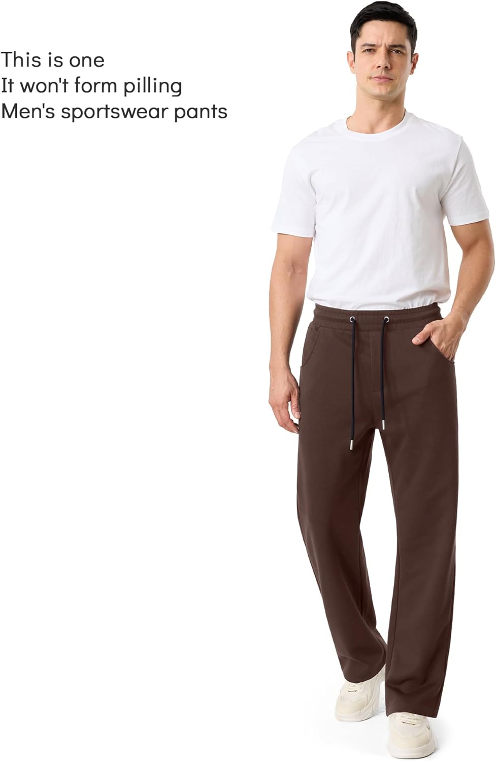 Mens Baggy Sweatpants Wide Leg Jogging Casual and Drawstring Open Bottom Sports Pants with Pockets - Image 3