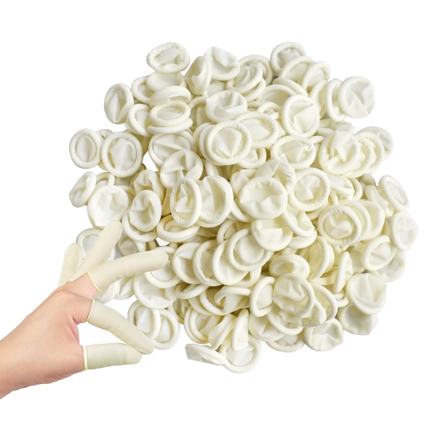 Finger Cots, Disposable Latex Finger Cots Anti Static Rubber Fingertips Protective, Finger Tips Sleeves Toes Gloves Multi-Used for Handmade, Beauty Nail, Tattoo Electronic Repair Apply…