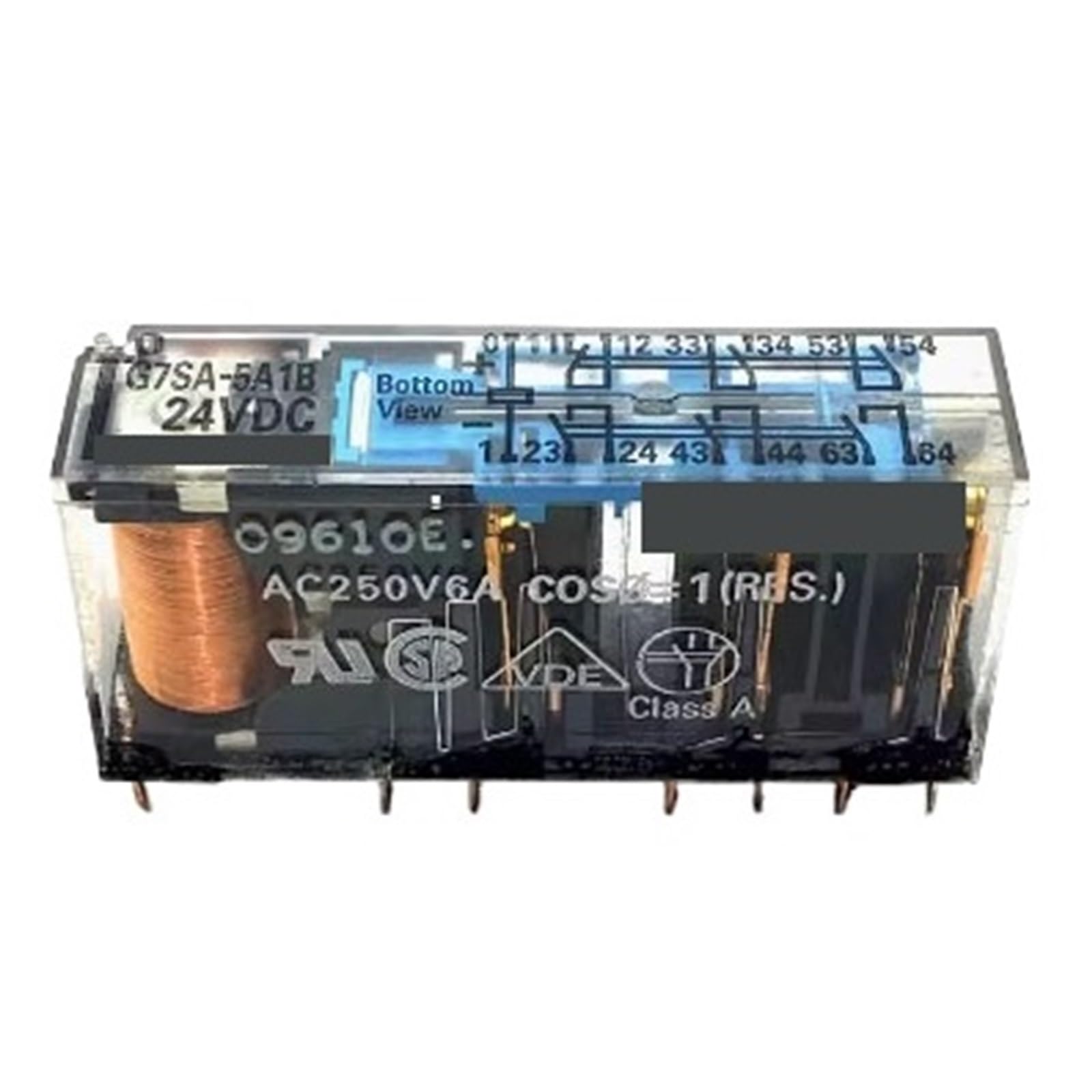 Relais G7SA-5A1B-24VDC avec contacts guidés pour circuit de sécurité industriel