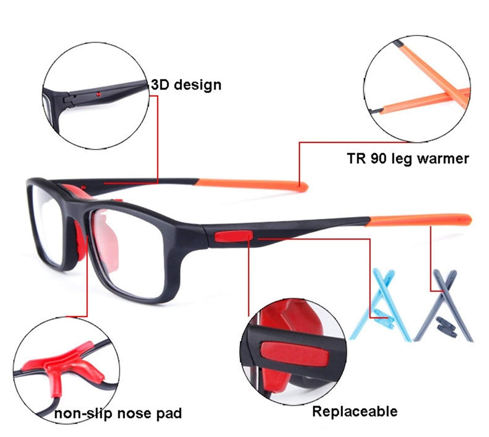Basketballbrille, Outdoor-Sport, Anti-Beschlag-Schutzbrille für Erwachsene, Herren, Jugendliche, Fußball, Dribbling