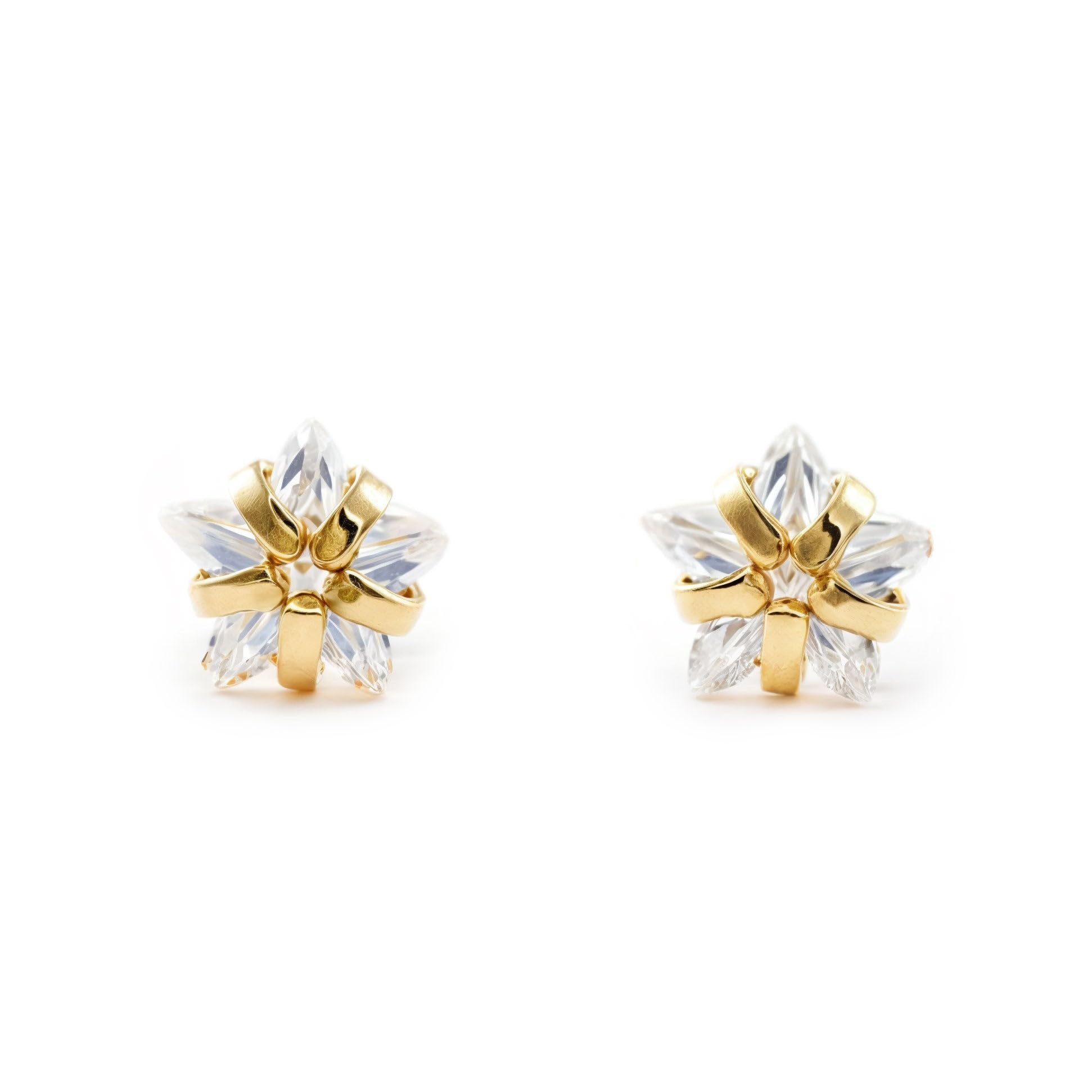 Mondepetit - Orecchini bambini ragazza Stella Zircone Oro Giallo 18K - Scatola Regalo - Certificato di garanzia