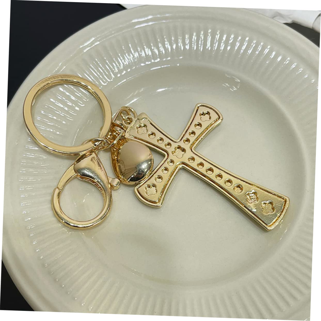 8pezzi Portachiavi Ciondolo Croce Lega Per Decorazione Chiavi e Borse Design Elegante e Creativo Materiale Resistente e Pratico Casual Assortiti
