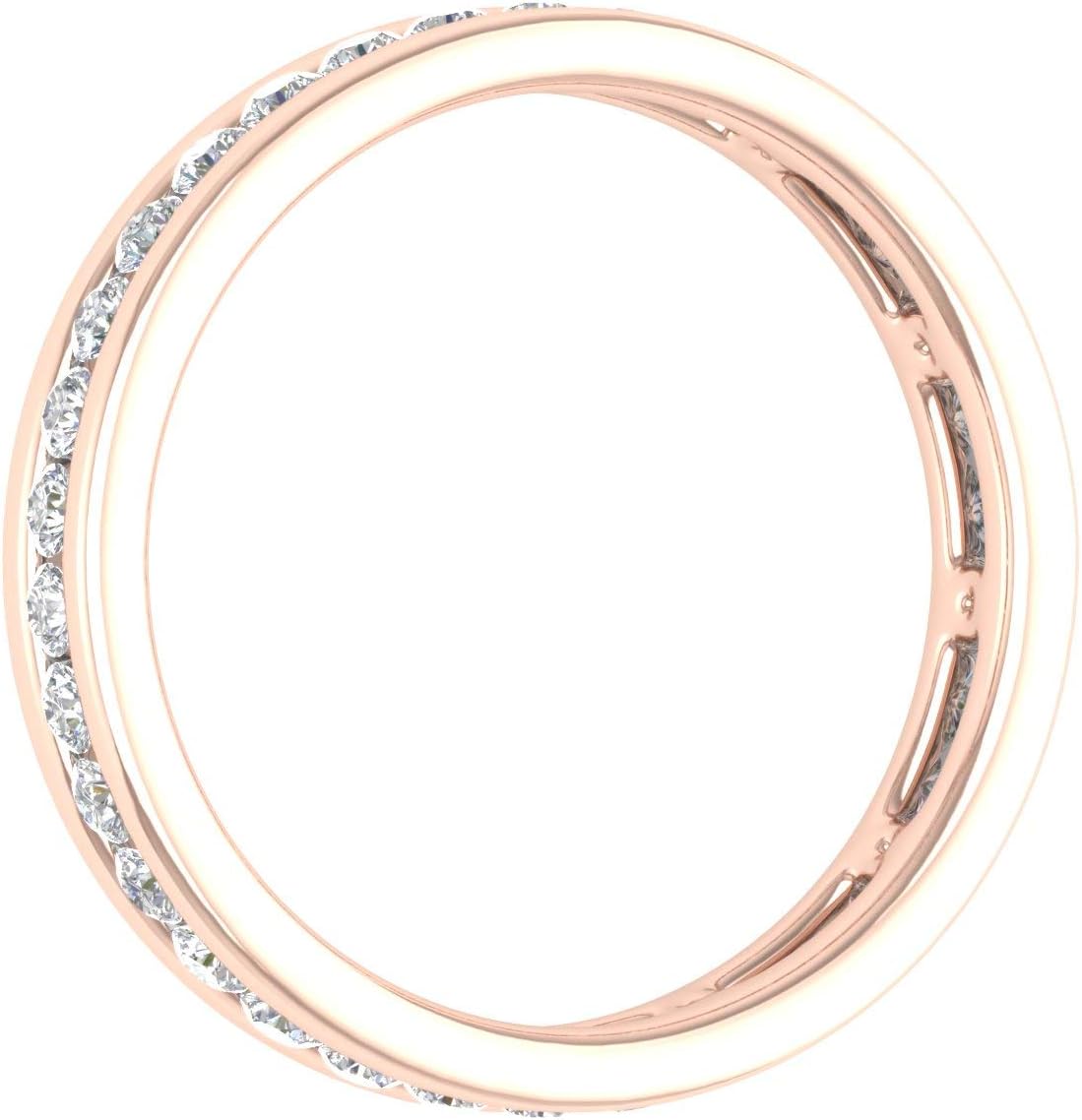0.43 to 0.55 Carat Channel Set Diamond Wedding Eternity Ring Band in 14K Gold