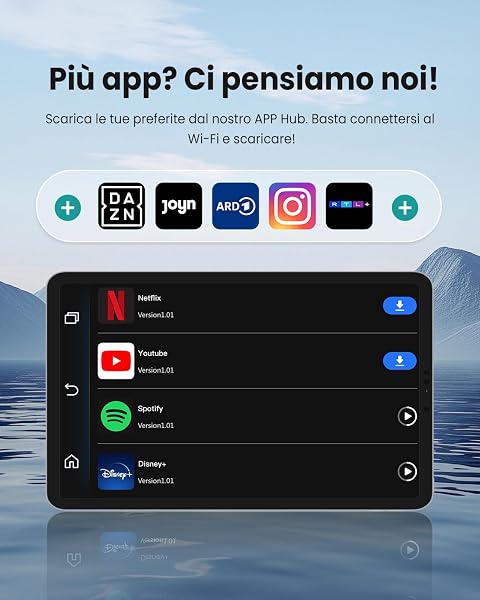 2026 Aggiornato OTTOCAST Play2Video Ultra Wireless Adattatore CarPlay e Android Auto, AI Box per Veicoli con CarPlay Cablaggio di Fabbrica, Streaming Video Integrato, WiFi 6, Bluetooth 5.4, 4GB+32GB - 3