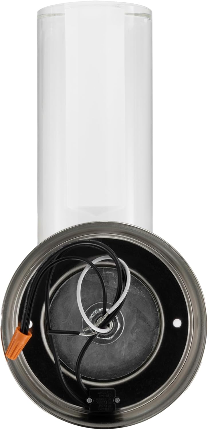 RecPro RV Satin Nickel Finish with Frosted Acrylic Cylinder | Wall Sconce Light | LED 12V Interior Lighting | Easy 2 Wire Install | Durable Metal & Acrylic Design | 3500K