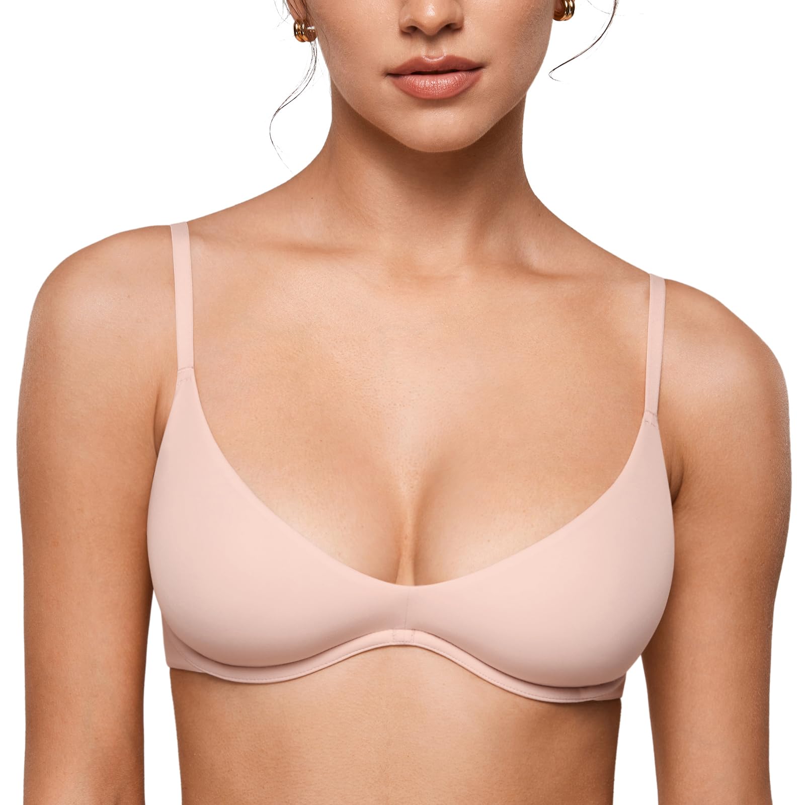 INLYRIC Women's Inbarely Plus Plunge Bra - Unlined Underwire Sexy Demi Balconette Bras