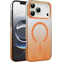 CONSTRAIN Apple iPhone 18 Pro Max ve iPhone 17 Pro Max  in Kamera Korumal  Parlak Y zeyli Sert Silikon MagSafe  le Uyumlu Telefon K l f  Arka Kapak - Turuncu