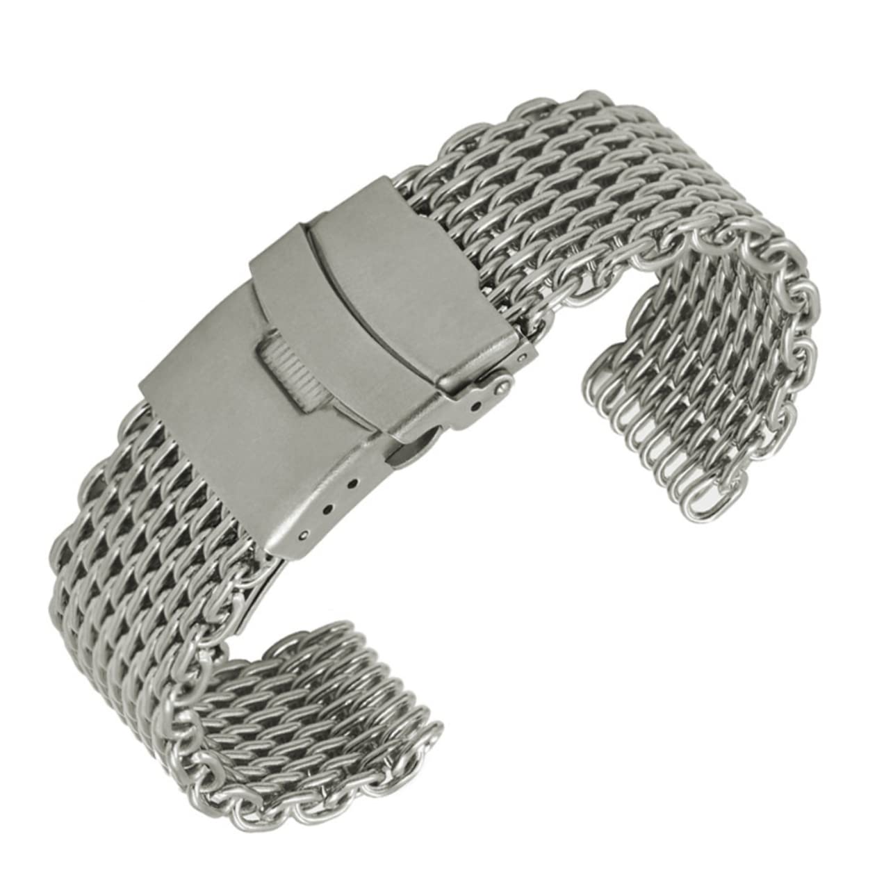 COLLBATH Lot De 2 Bracelets De Montre Élégants En Maille De Requin 20 Mm En Acier Inoxydable Confortables Pour Une Utilisation Quotidienne Et Nocturne
