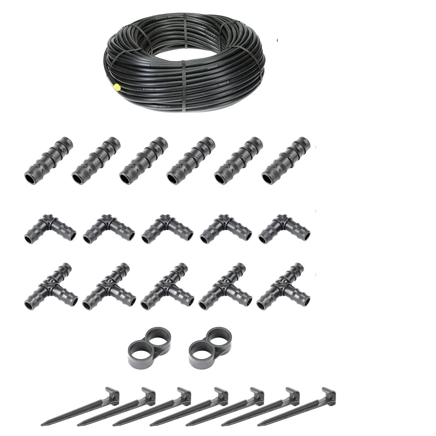 HaGa® Zestaw do nawadniania - 50 metrów wąż ociekowy 16 mm bez kompensacji ciśnienia wraz z akcesoriami - wąż perłowy nawadnianie ogrodu