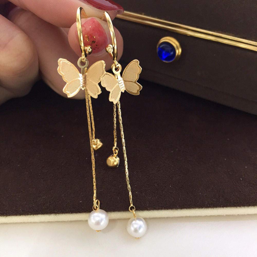 La Mujer Pendientes Perlas Freshwater Irregular Bordeada Butterfly Temperamento Retro Elegante Lujo Luz Simple Dones Creativos
