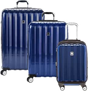 DELSEY Paris Helium Aero Hardside Expandable Luggage with Spinner Wheels, Blue Cobalt, 3-Piece Set (19/25/29)