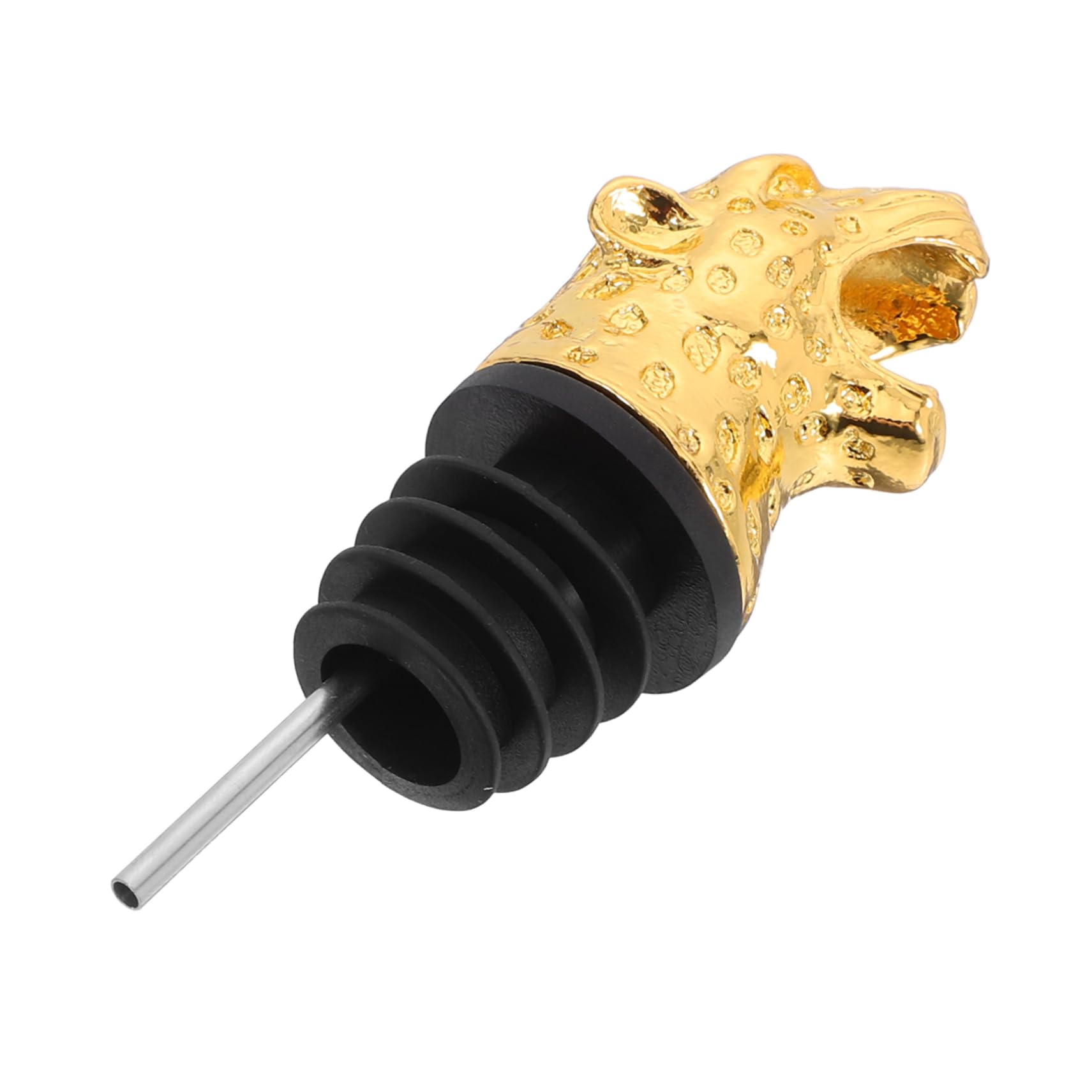 SOLUSTRE Alloy Leopard Head Wine Pourer and Stoppers Unique Beverage Bottle Caps for Home Parties and Lightweight Design for and Celebrations