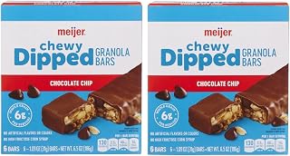 Pack Of 2 Chewy Dipped Chocolate Chip Granola Bars, 6 Bars Each.