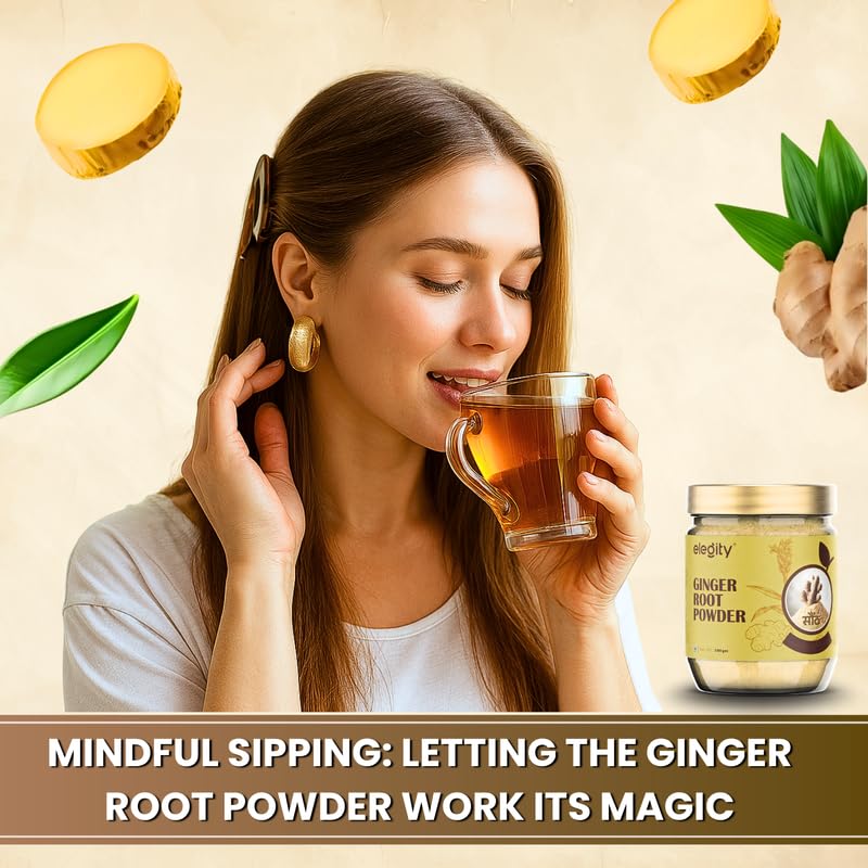 Image of Elegity Ginger Root Powder 200 gm (Pack of 2) | No Added Preservatives | Sukku Podi | Dry Sonth | Adrak Powder for Cooking and Health