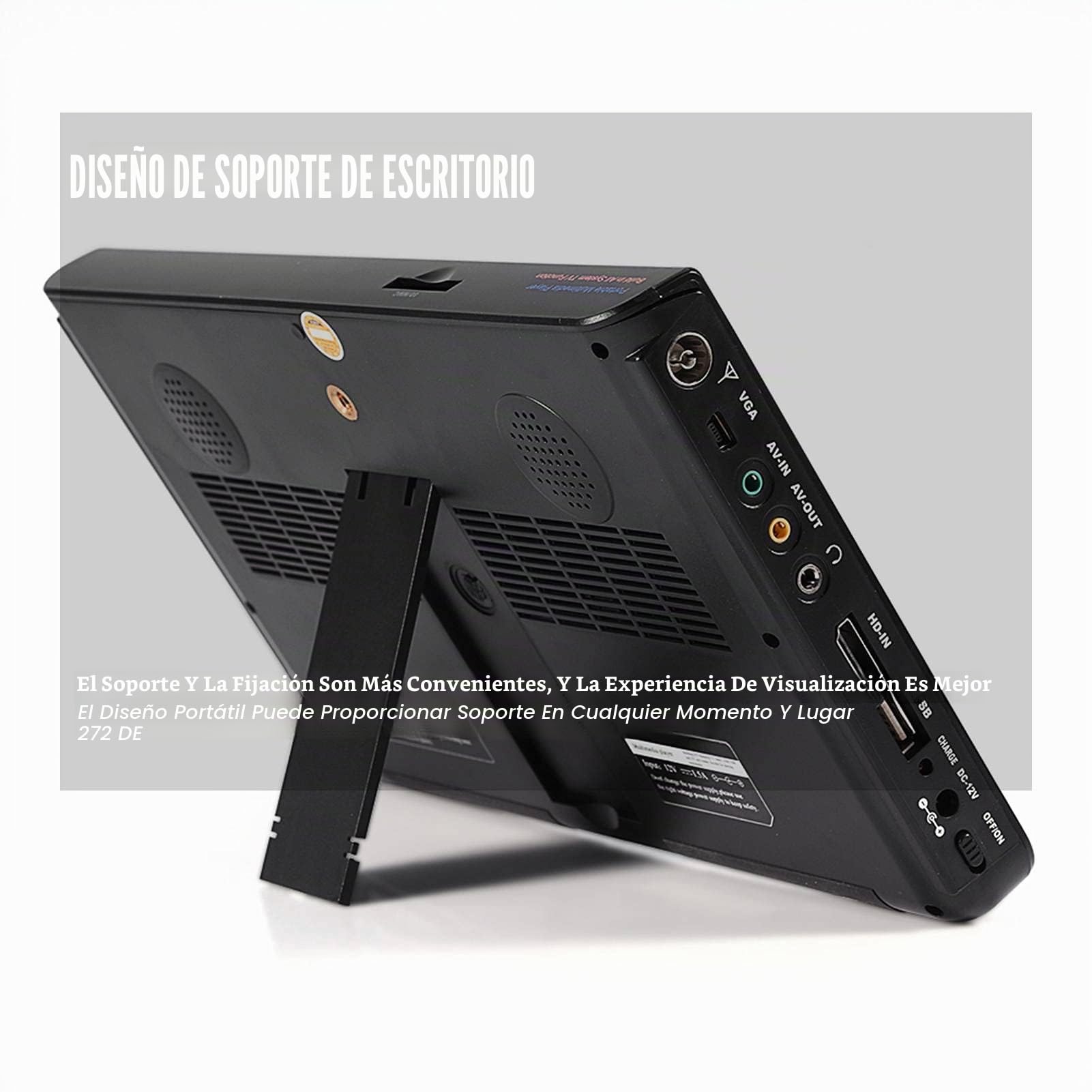 TV portátil de 10 Pulgadas, TV grabadora portátil con TNT USB PVR 1080P HD TV con Mando a Distancia para Dormitorio, Cocina, Caravana etc.
