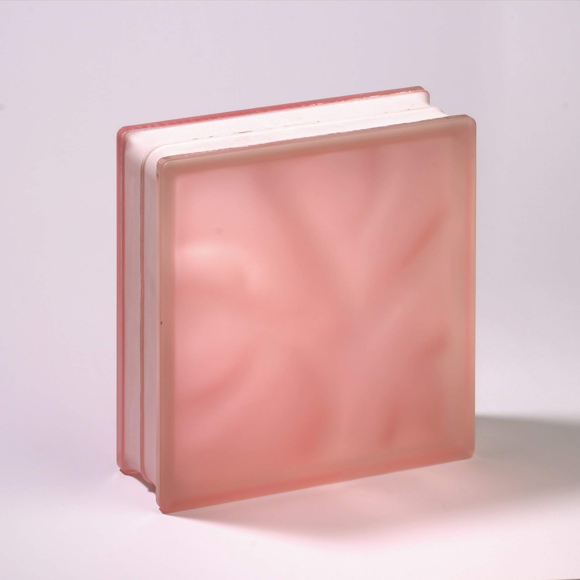 Bloc de verre rose ondulé pour cloison de salle de bain Lux Glass