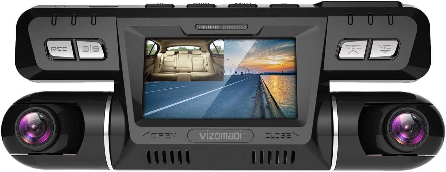 Dual Dash cam | Vizomaoi Dual 1920x1080P FHD | Front and Cabin Dash Camera | 2160P Single Front | for Cars with Wi-Fi | G-Sensor | WDR | Loop Recording| Support 128GB
