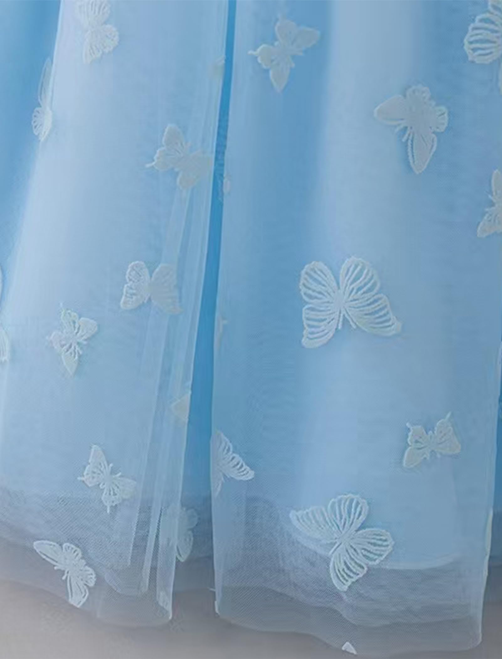 IWEMEK Abito da sposa per bambini senza maniche abito in tulle ragazza battesimo comunione compleanno sera compleanno festa di sposa con ricamo farfalla