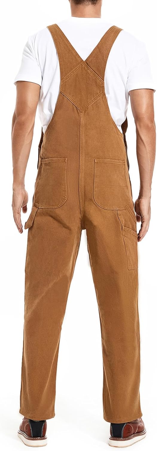 HISEA Men's Relaxed Fit Duck Bib Overall with Adjustable Straps and Convenient Tool Pockets - Image 4