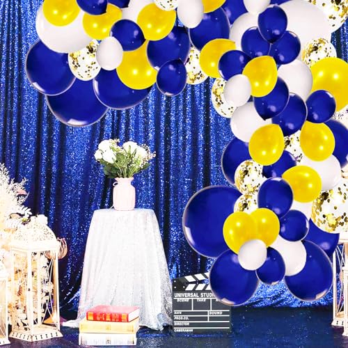 Graduation Party Decorations Navy Blue Yellow 2026/Blue Yellow Graduation Party Decorations Class of 2026/Michigan Balloons Birthday Party 114pcs Balloons for Warriors Party by Qian's Party - Used condition - Image 7