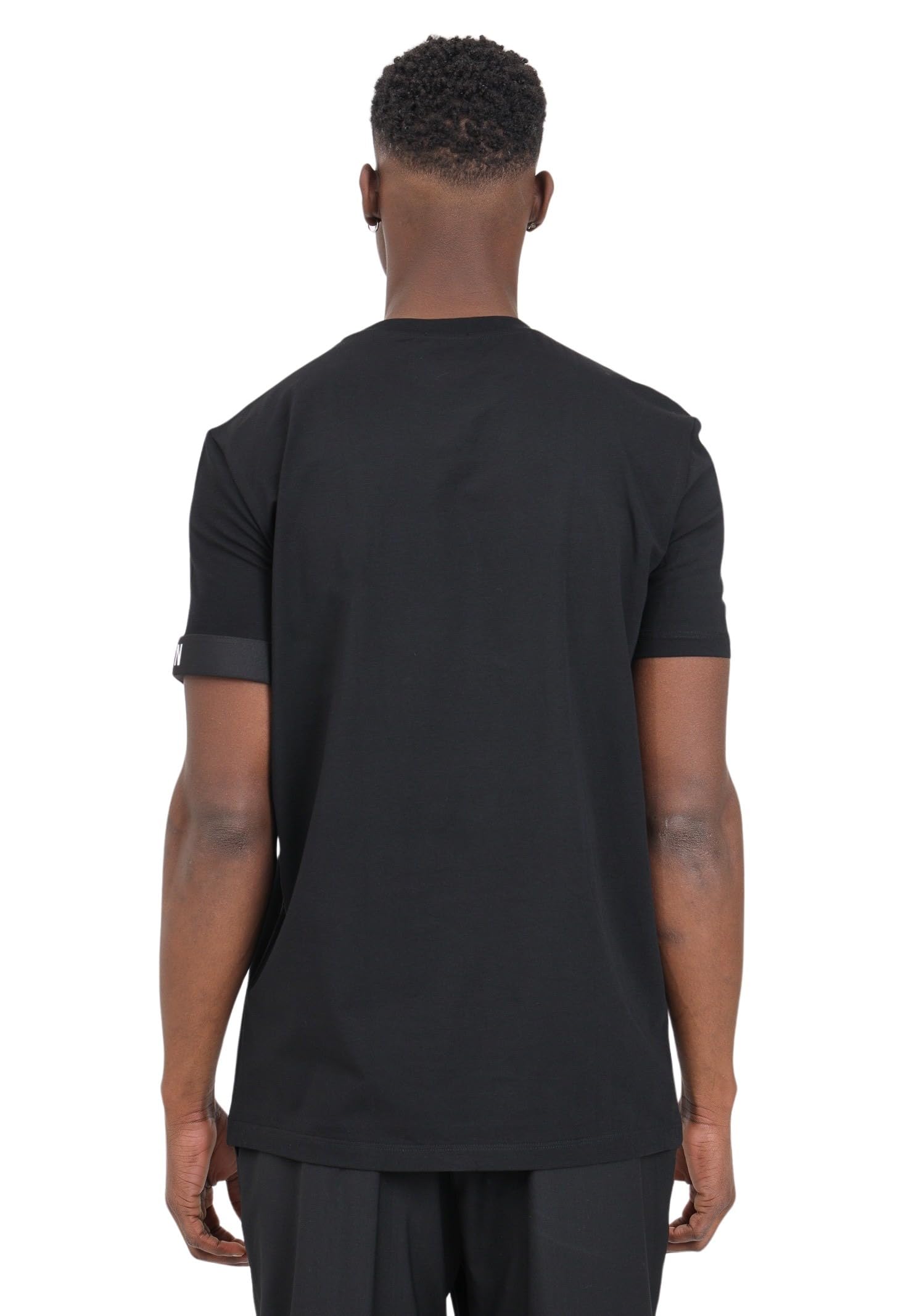 DSQUARED2 Camiseta negra para hombre con banda elástica en la manga
