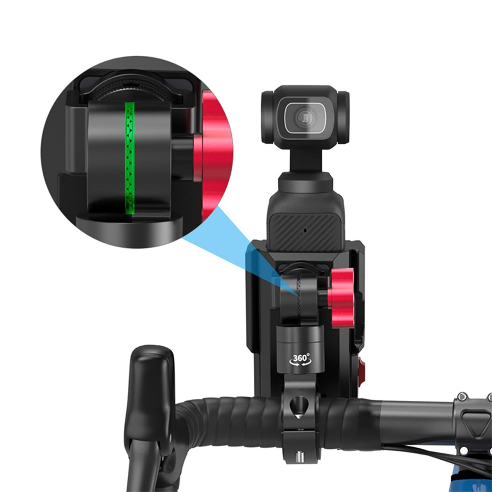 Supporto da manubrio per videocamera d'azione 180°, anteriore e