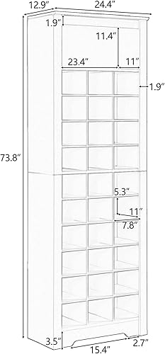 Miniatura 2 de Xjwzei Modern 30 Shoe Cubby Console, Multifunctional Storage Shoe Cabinet, Free Standing Shoe Organizer for Entryway Closet Garage Living Room