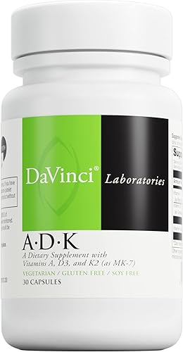 DAVINCI Labs ADK - Suplemento dietético para apoyar la estructura ósea la salud cardíaca y la función inmunológica - con vitamina A vitamina D3 5000
