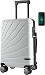 VANKEAN Transportez vos bagages avec les roues Spinner & TSA Verrouillage, transport aérien à coque rigide extensible et modulable approuvé, 20 pouces de charge, jaune