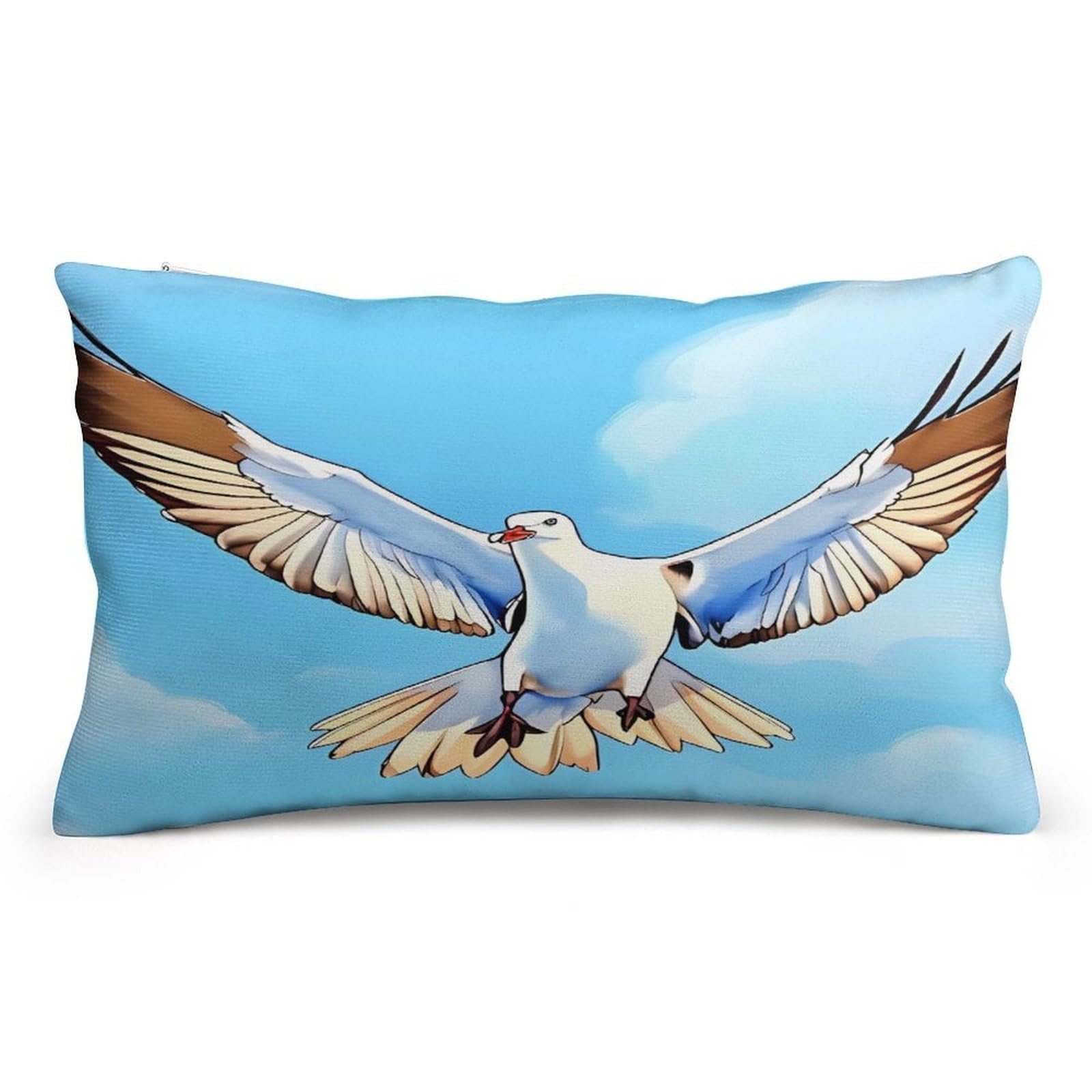 Wsoihfec Style Seagulls In Flight Throw Pillow Covers Decorative, Pillow Cases Soft Plush, Modern Farmhouse Boho Cushion Cover For Bed Couch Sofa Living Room Spring Decor8 X12