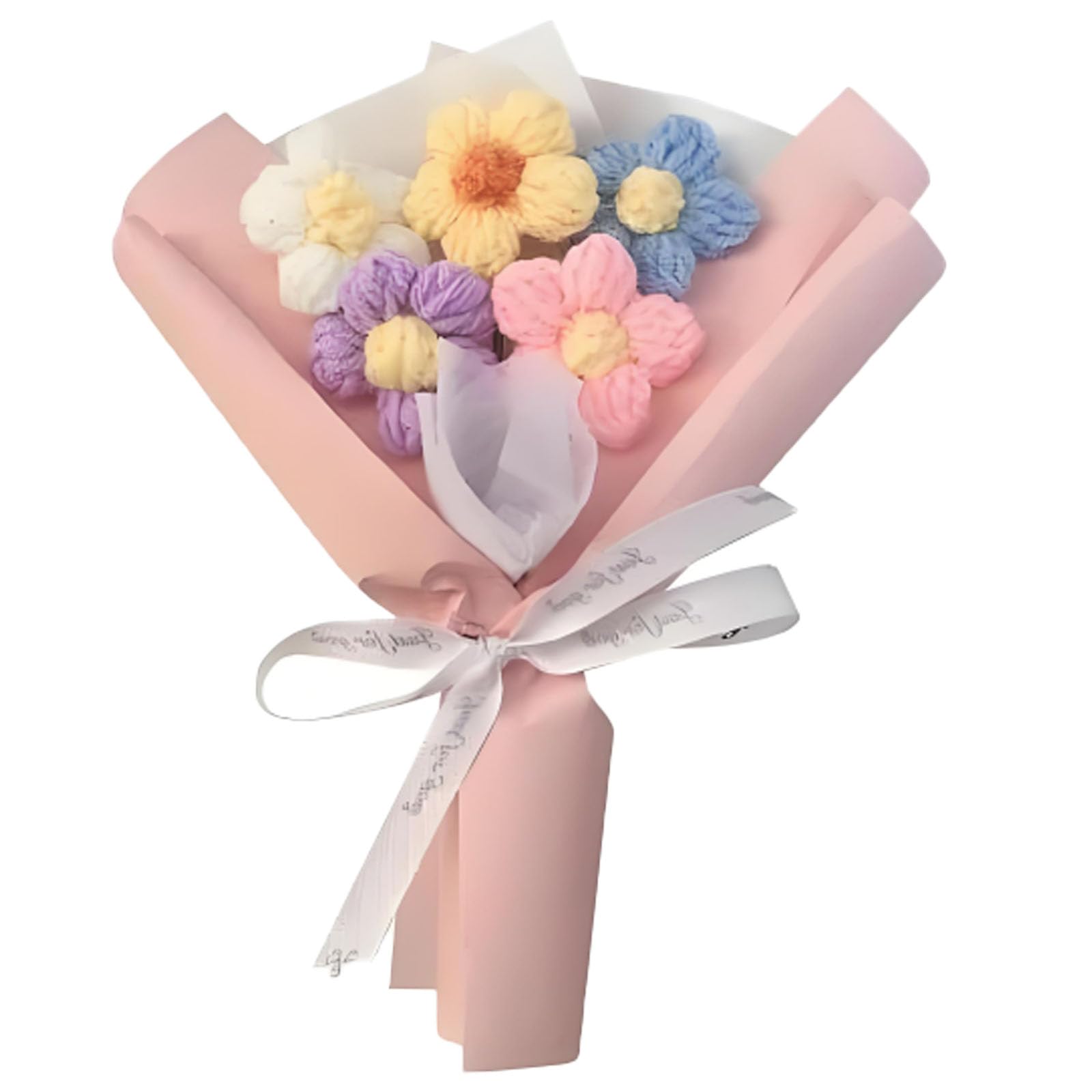 Crochet Flowers,Pink Crochet Flower Bouquet, Elegant Crochet Bouquet Apply to Birthday,Wedding, Mother's Day, Home Decoration, Handmade Flower Arrangement for Her-image-17