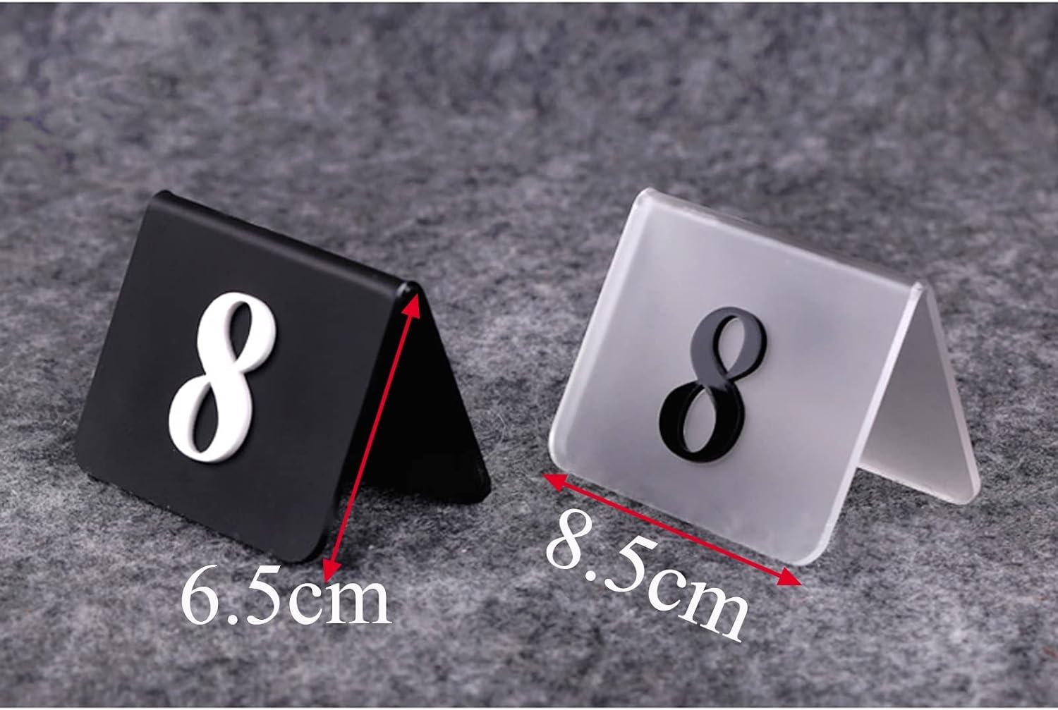 WORDFUN Acrylic Table Number Card, Clear/Black Frosted Table Number Card, 3D Letters, Double-Sided Tabletop Number Sign, Perfect for Restaurants, Bars, Cafe, Hotel Etc.