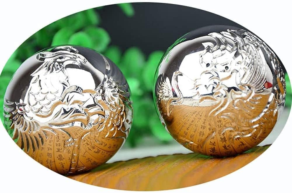 bolas chinas terapeuticas Pelota china de meditación para la salud/bola de dragón y Fénix tallada a mano, pelota para el cuidado de la salud, pelota de descompresión
