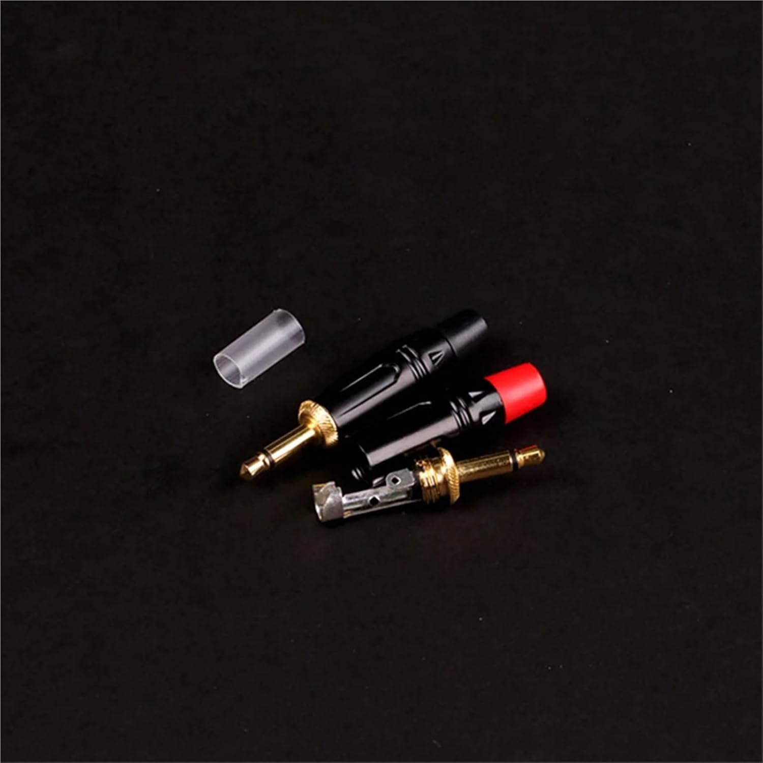 2Poles Jack 3.5MM Mono Male Plugs Wire Connectors Microphone Earphone Headphone Jacks(Black,1Pcs)