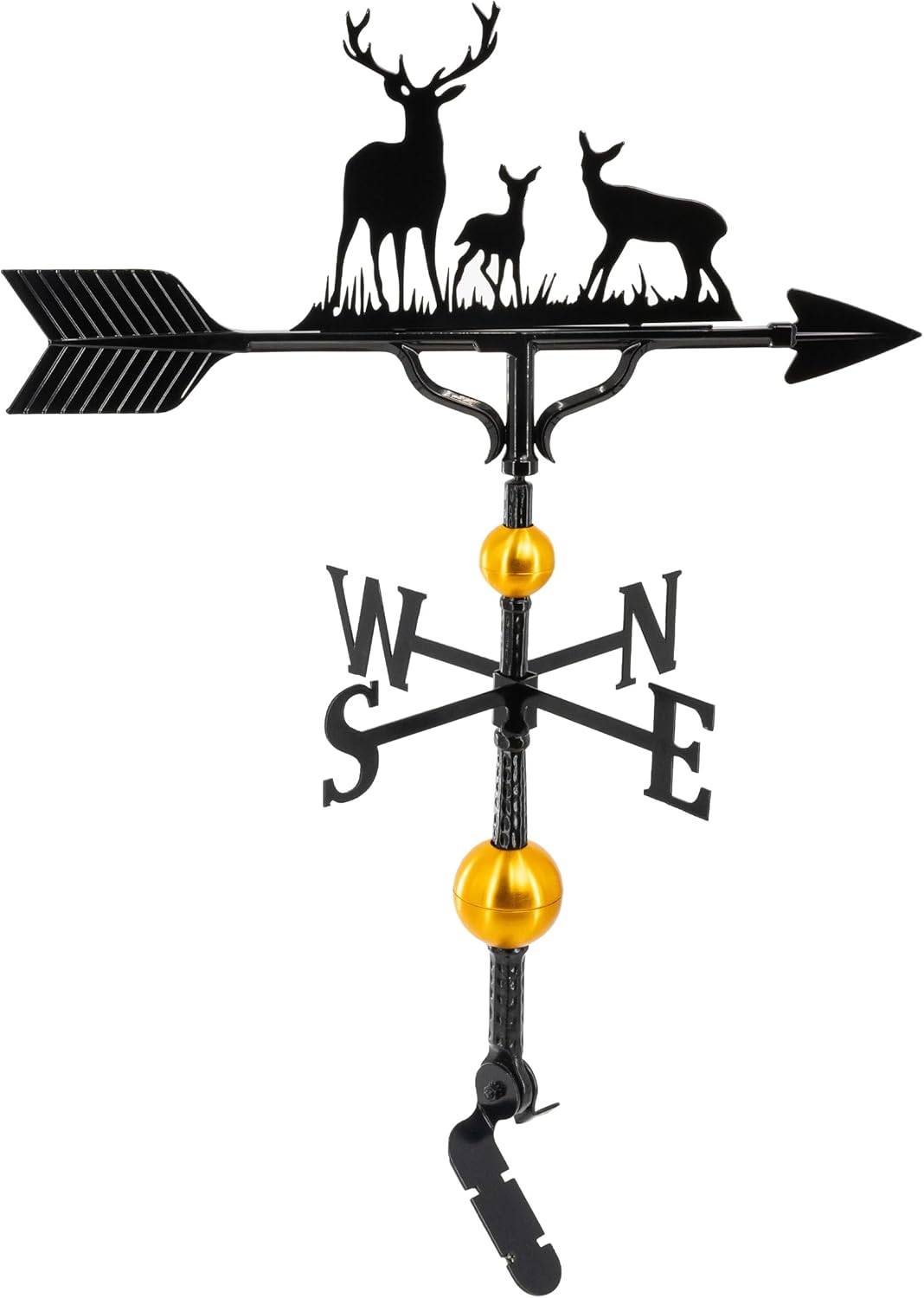 Montague Metal Products Deluxe Deer Family Weathervane - 14 Ornament Colors Available - Roof Mount Included (4 to Choose from) - Buck Deer Roof Mount Weathervane - Hunter Decor