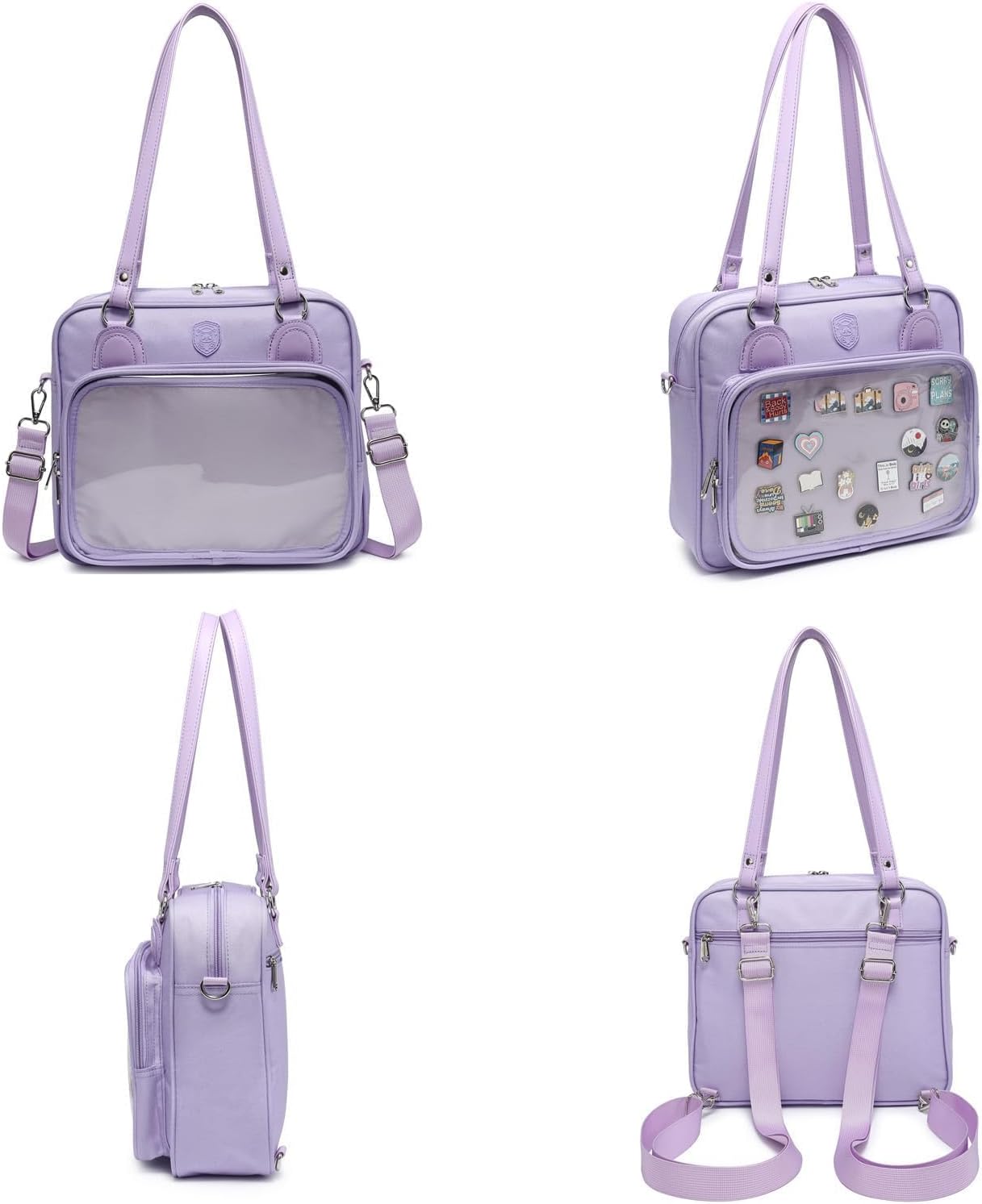 Oxford Ita Bag Crossbody Shoulder Bag Satchel Messenger Backpack Multi-Purpose Pins Display - Image 8