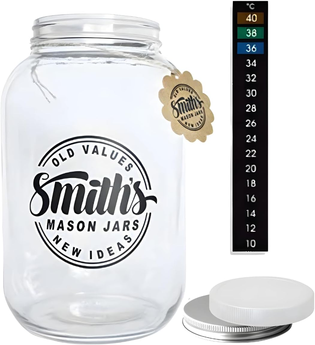 Amazon.com: Smiths Mason Jar 1 Gallon / 128oz Large Glass Jars with ...