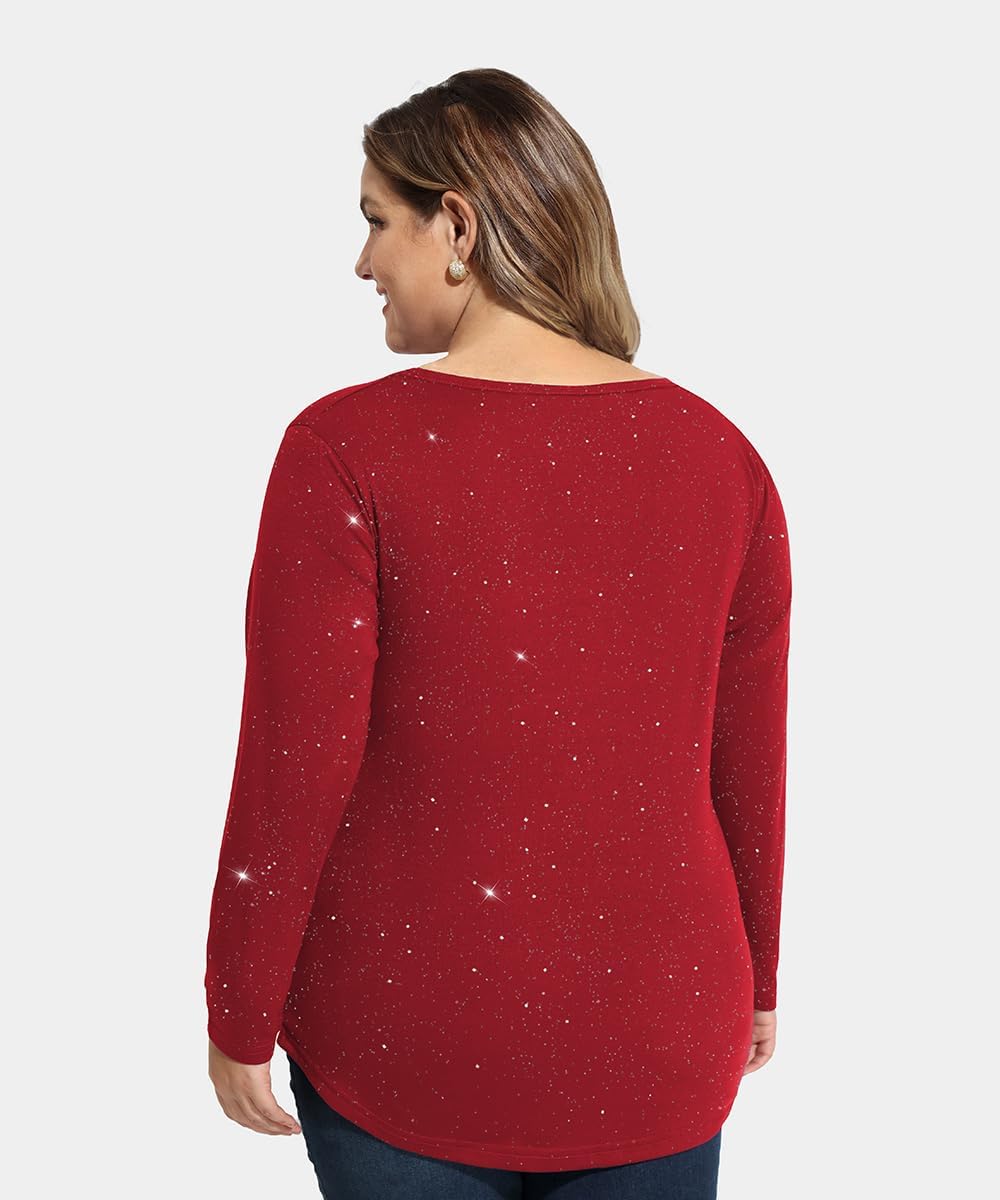 RITERA Plus Size Shirts For Women Casual Long Sleeve Tops Fall Half Zipper V Neck Blouses XL-5XL - Image 5