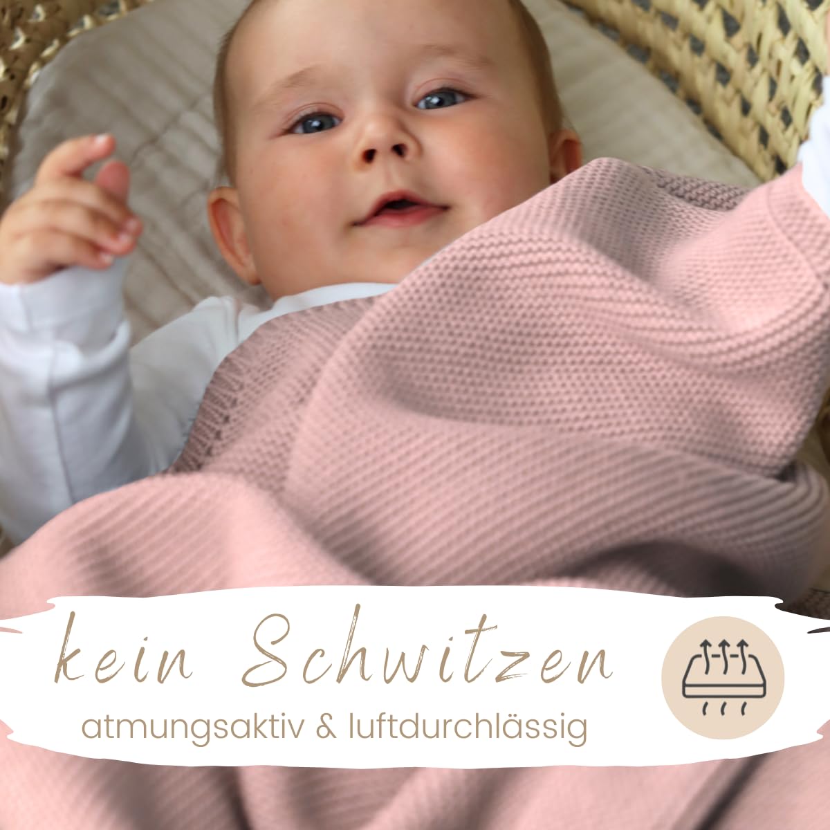 DIKOS Babydecke 100% Bio-Baumwolle – Kuscheldecke für Neugeborene Mädchen