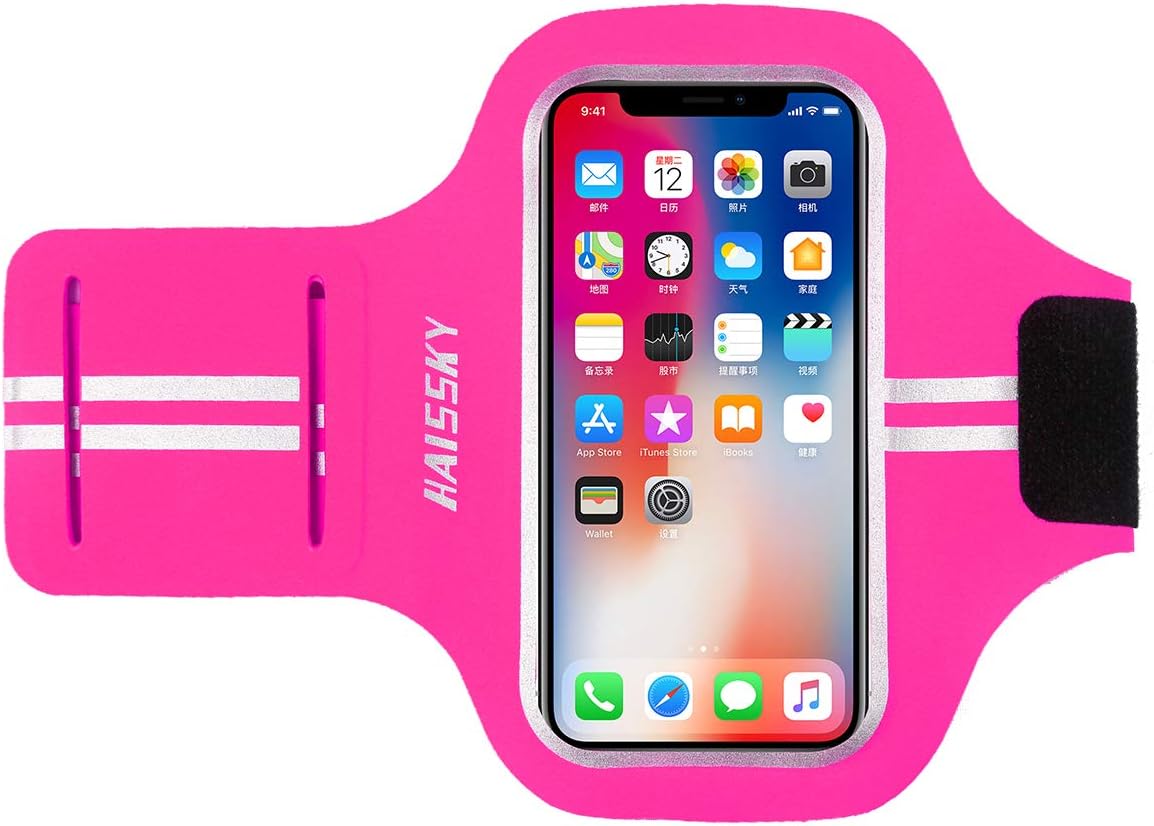 HAISSKY SPORTS Running Sports Arm Band Strap Holder Pouch Case for Running Camping Cycling Workout Fits iPhone 6/7/8Plus Android Samsung Galaxy up to 5.5in