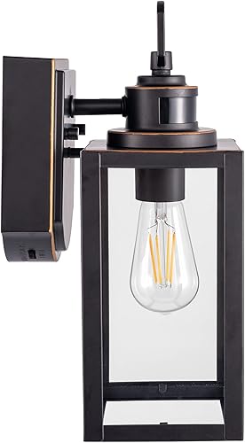 Miniatura 10 de Linterna de pared para exteriores del atardecer al amanecer, aplique de pared con sensor de fotocélula como accesorio de iluminación de porche, base