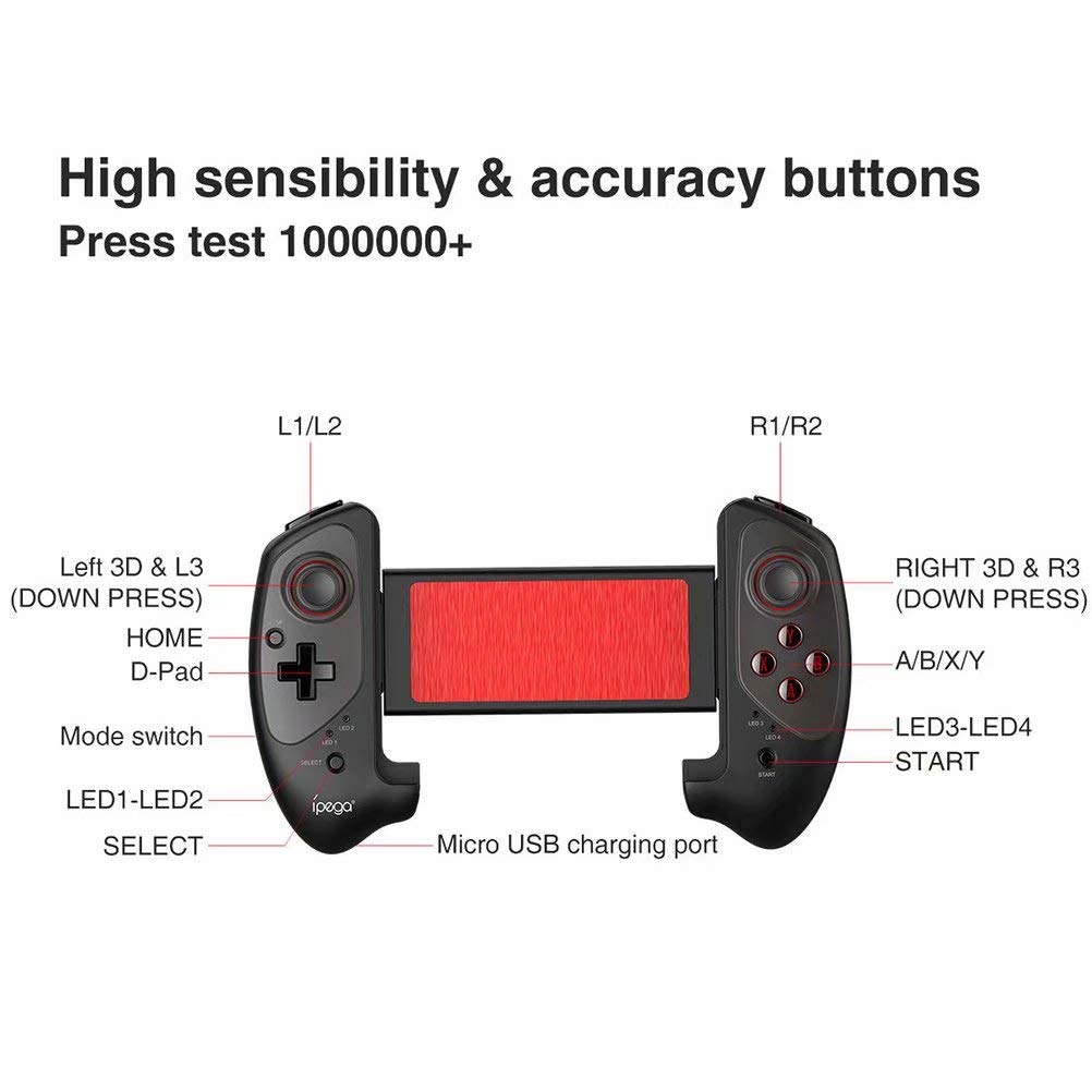 CSZH Retractable Wireless Bluetooth Game Controller Gamepad per Android / iOS / Nintendo Switch / Win 7/8/10
