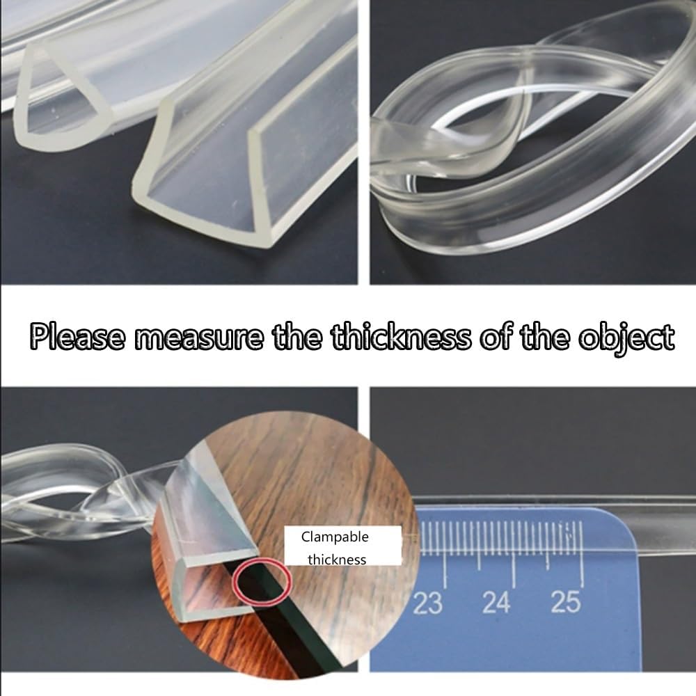Clear Edge Trim U Channel Veneer Edge Banding Furniture Edge & Corner Protector, Shelf Edge Protector 6.5ft Edge Guards for Plywood, Glass, Sharp Edge, Fit for 0.5mm-26mm(Wide 1.8-2cm)