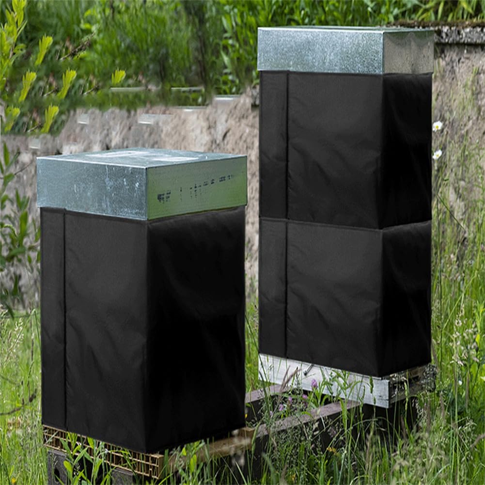 Envoltura de colmena para invierno – protectora de colmena Oxford 600D con aislamiento térmico, acogedora, resistente al viento, a prueba de frío, duradera, fácil de instalar y fácil de usar