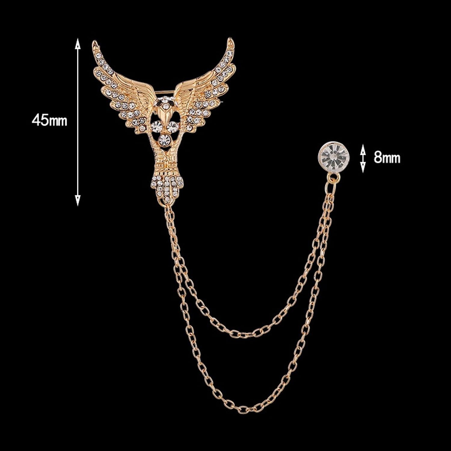 Vintage Men's Brooch, Eagle Animal Chain brooch,Suit Pin Badge Hanging Chains Collar Brooches,Husband Boyfriend Valentine's Day Anniversary Birthday Gift