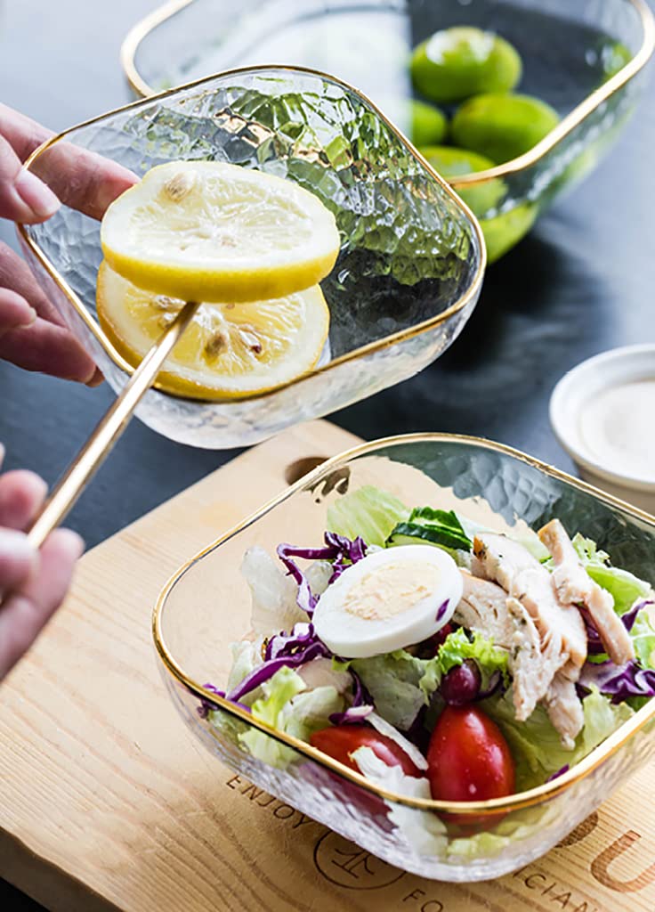 Set Di 3 Ciotole In Vetro Trasparente Vintage: Perfette Per Insalate, Frutta E Gelato!