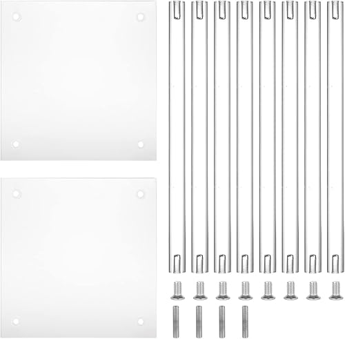 Miniatura 8 de Jarrones acrílicos para centros de mesa de boda para mesas, 2 piezas de 23.6 pulgadas de alto, jarrón geométrico de suelo, soporte de flores de