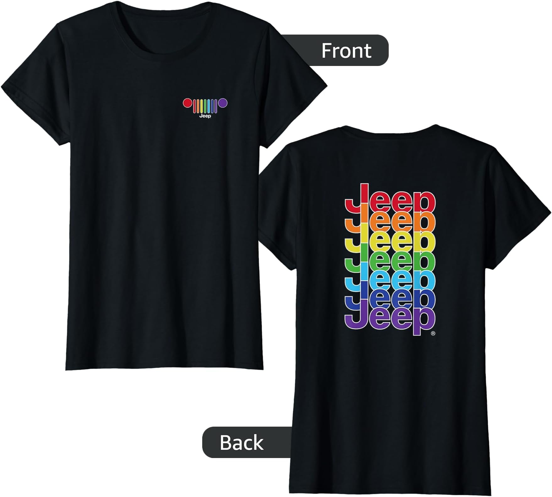 Grille Pride Flag - White Logo (Two-Sided) T-Shirt